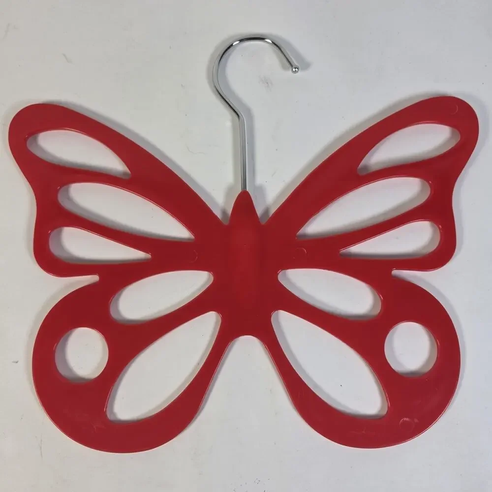 Butterfly Scarf Belt Tie Hanger Red Plastic Closet Organizer Accessory Holder